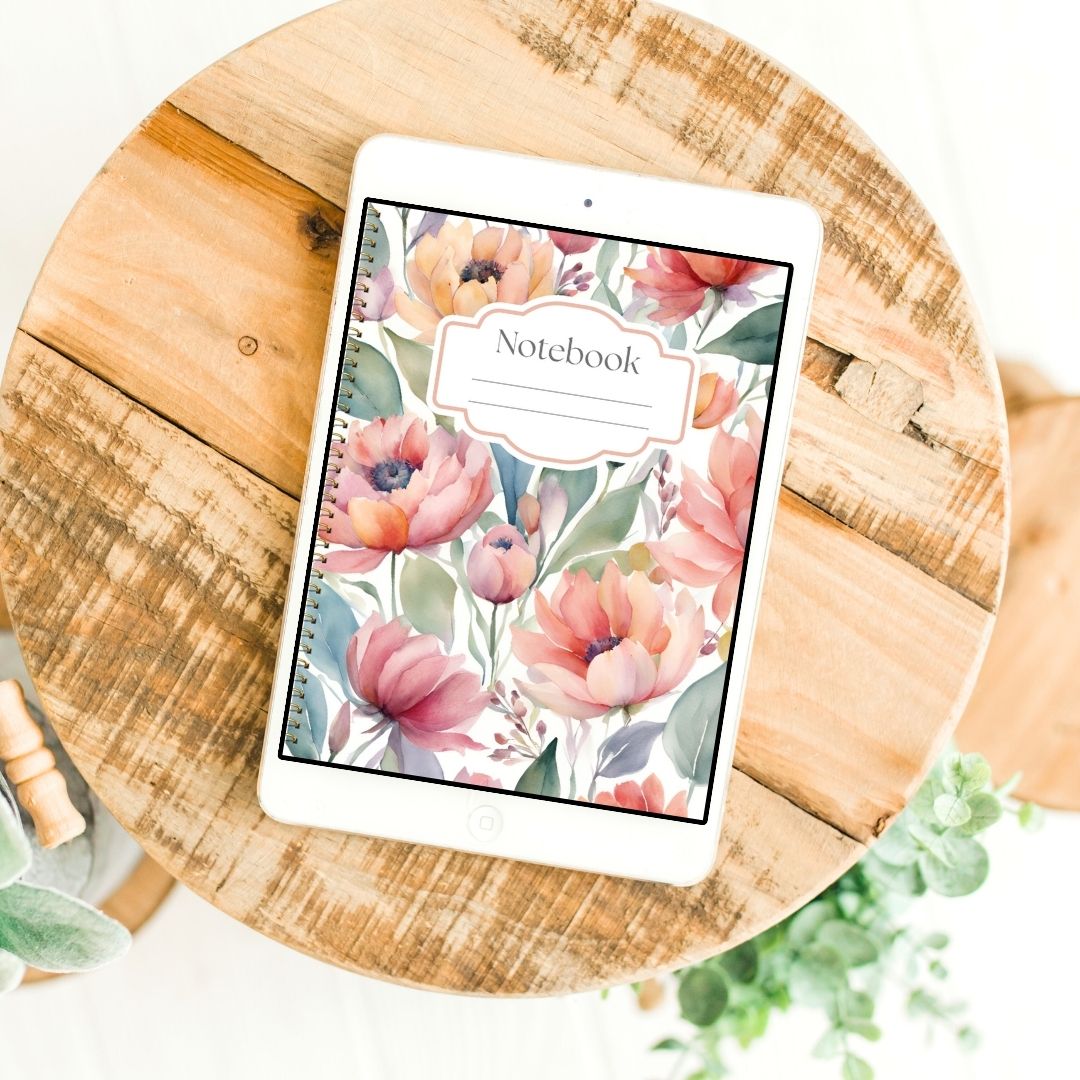 Floral Aesthetic Digital Study & Journal Notebook