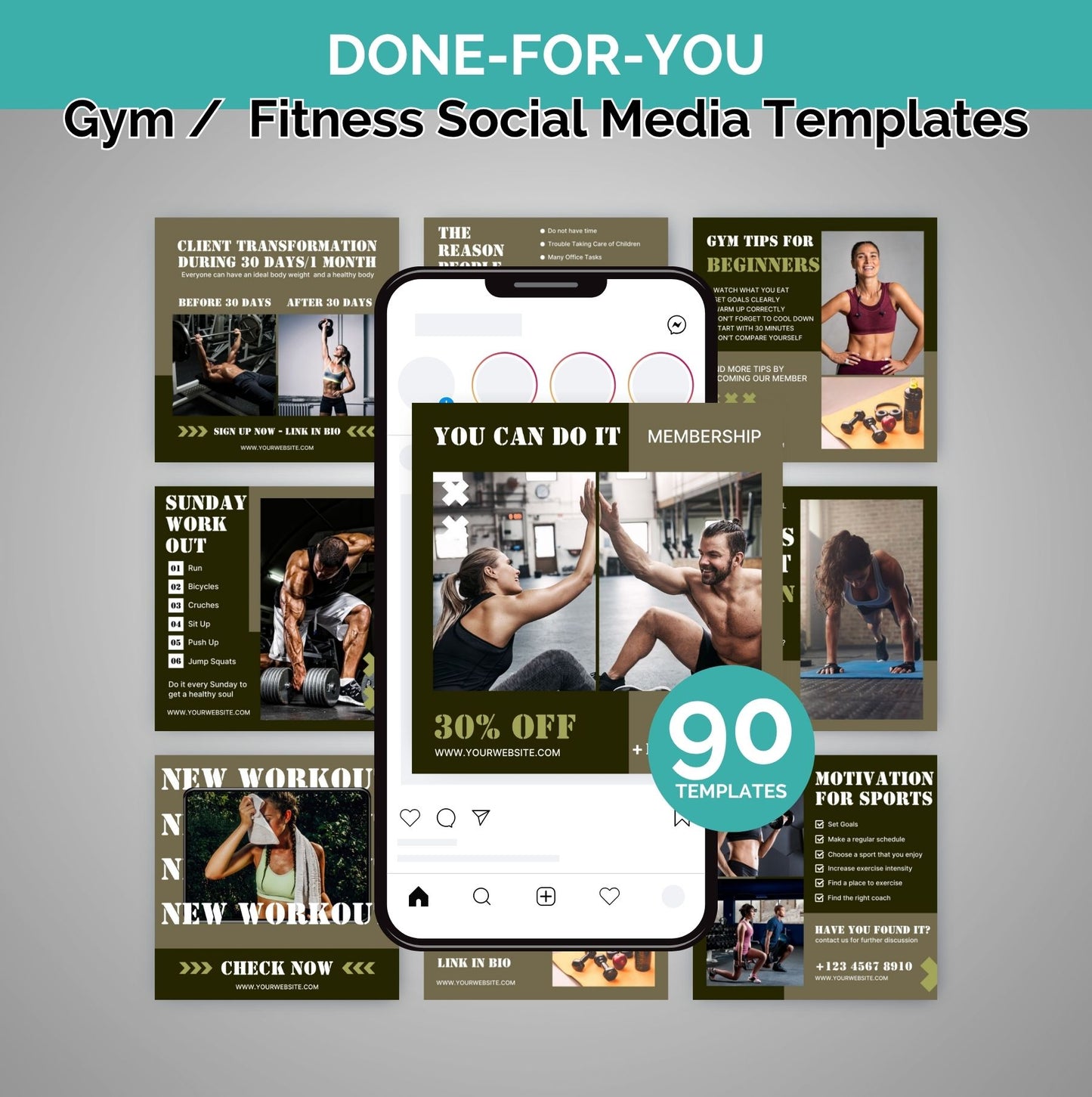 90+ Fitness Social Media Templates