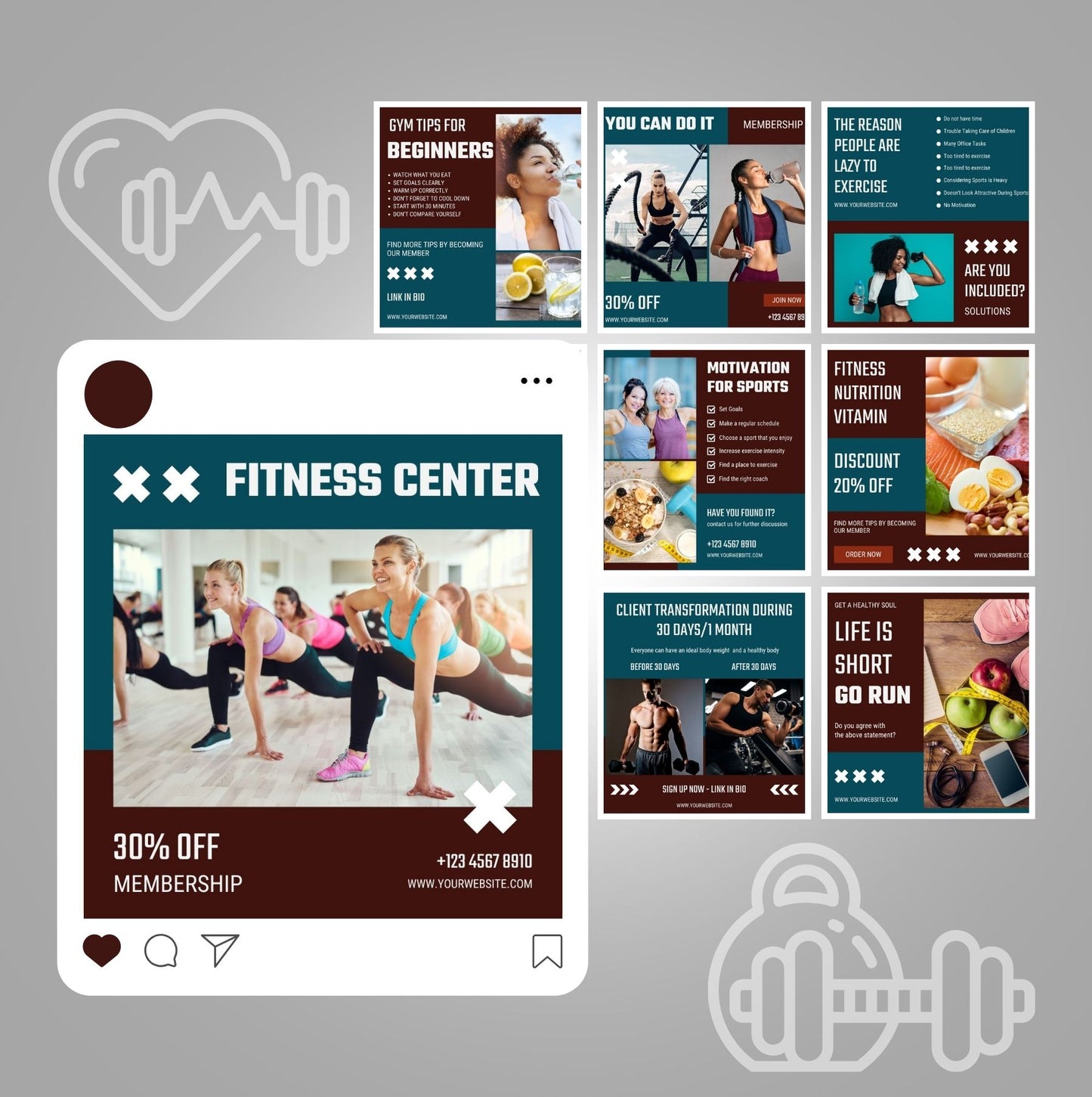90+ Fitness Social Media Templates