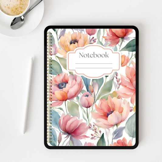 Floral Aesthetic Digital Study & Journal Notebook