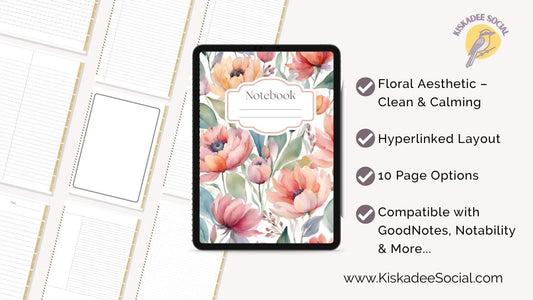 Floral Aesthetic Digital Study & Journal Notebook